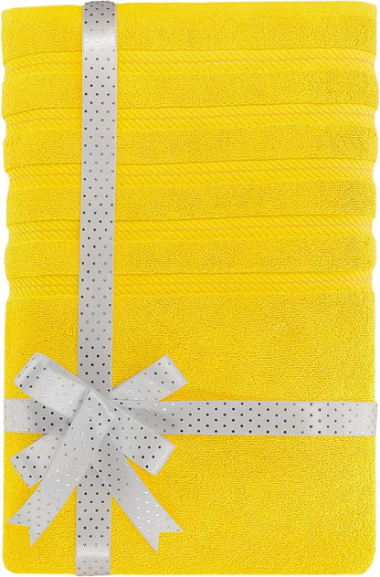 American Soft Linen 35x70 Jumbo Large Bath Towels, 600 GSM 100% Cotton Turkish Bath Sheet, Oversized Luxury Bath Towels for Bathroom Beach and Pool, Yellow