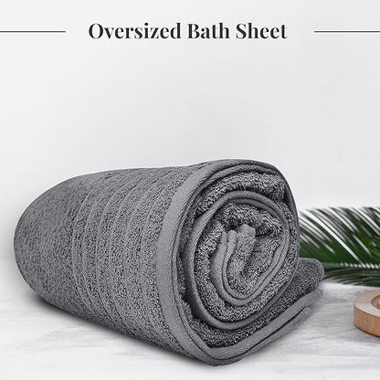 Tens Towels Pack of 1 Jumbo Bath Sheet 40 x 80 Inches, Extra Large & Light Weight, Quicker to Dry, 100% Cotton, Super Soft & Absorbent, Perfect to Wrap Yourself in, Dark Grey
