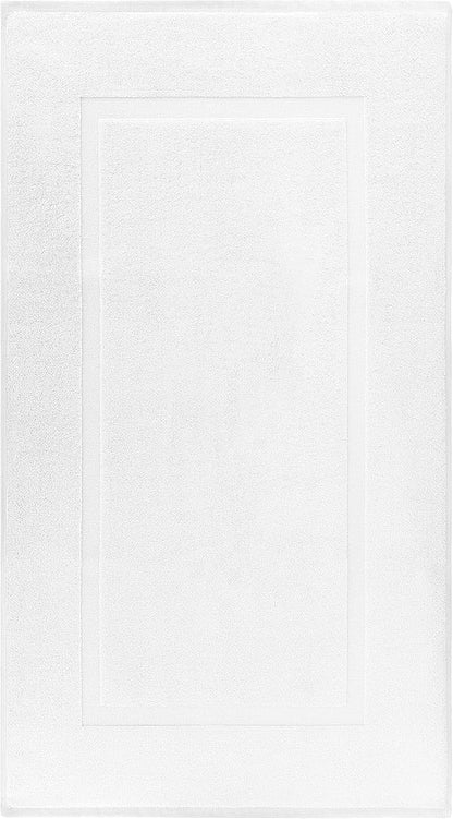 Cotton Paradise 100% Cotton Bath Mats for Bathroom Floor Set of 2 Pack, 20x34 Soft Absorbent Washable Quick Dry Tub Bathmat, White Towel Bath Mat