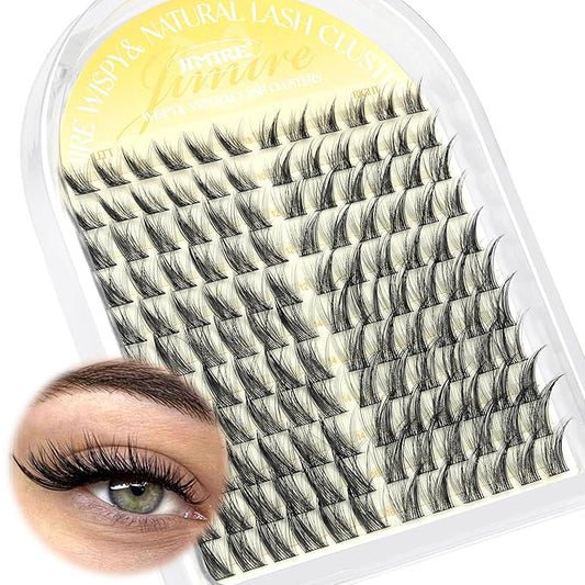 Cat Eye Natural Lash Clusters Wispy Eyelash Clusters 10-16MM Cluster Eyelash Extensions Left Right DIY Lash Extension Soft D-Curly Fox Eye Lashes Clusters 132Pcs Anime Individual Lashes