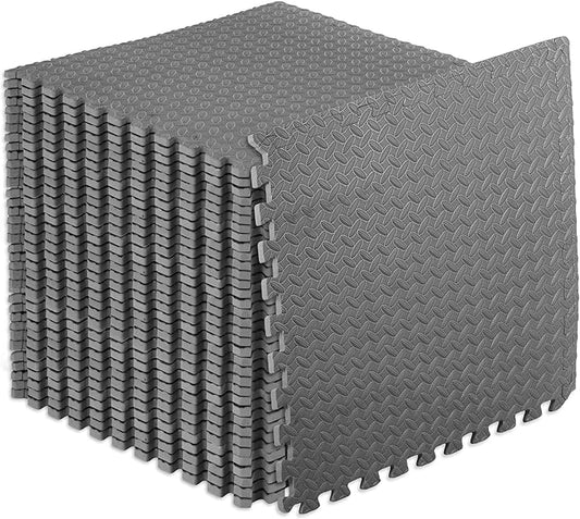ProsourceFit Puzzle Exercise Mat ½ in, EVA Interlocking Foam Floor Tiles for Home Gym, Mat for Home Workout Equipment, Floor Padding for Kids