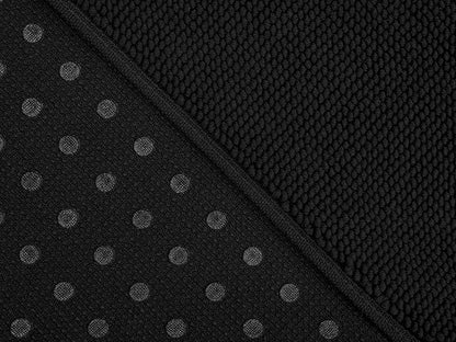 Cotton Paradise 100% Cotton Non Slip Bath Mats for Bathroom, 20x34 inch Soft Absorbent Quick Dry Machine Washable Floor Bath Mat, Black Bath Rug