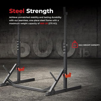 Sunny Health & Fitness Multifunctional Strength Training Home Gym – Complete Workout Equipment with Training Attachments, Optional Squat Stand, Power Rack Cage, Adjustable Incline Bench