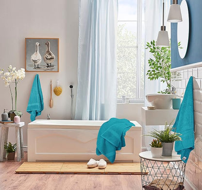 Utopia Towels 8 Piece Premium Towel Set, 2 Bath, 2 Hand, and 4 Wash Cloths, 600 GSM 100% Ring Spun Cotton, Highly Absorbent Towels for Bathroom, Gym, Hotel, and Spa, Teal