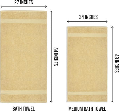 Utopia Towels 6 Pack Medium Bath Towel Set, 24 by 48 Inches, 500 GSM 100% Ring Spun Cotton, Lightweight and Highly Absorbent Quick Drying Premium Towels for Hotel, Spa and Bathroom, Beige