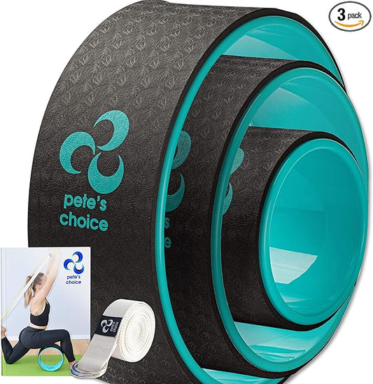 Yoga Wheel 3 Pack - Lose Weight, Get in Shape and Get Fit. Three pack Yoga Wheel Set. Home Exercise and Workout. Improve Posture