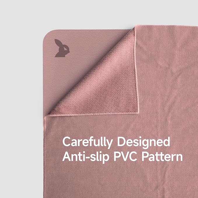 Yoga Mat Towel - Non-Slip Microfiber for Hot Yoga & Pilates | Super Absorbent, Lightweight & Machine Washable 72"x25" (2 Pack Pink)