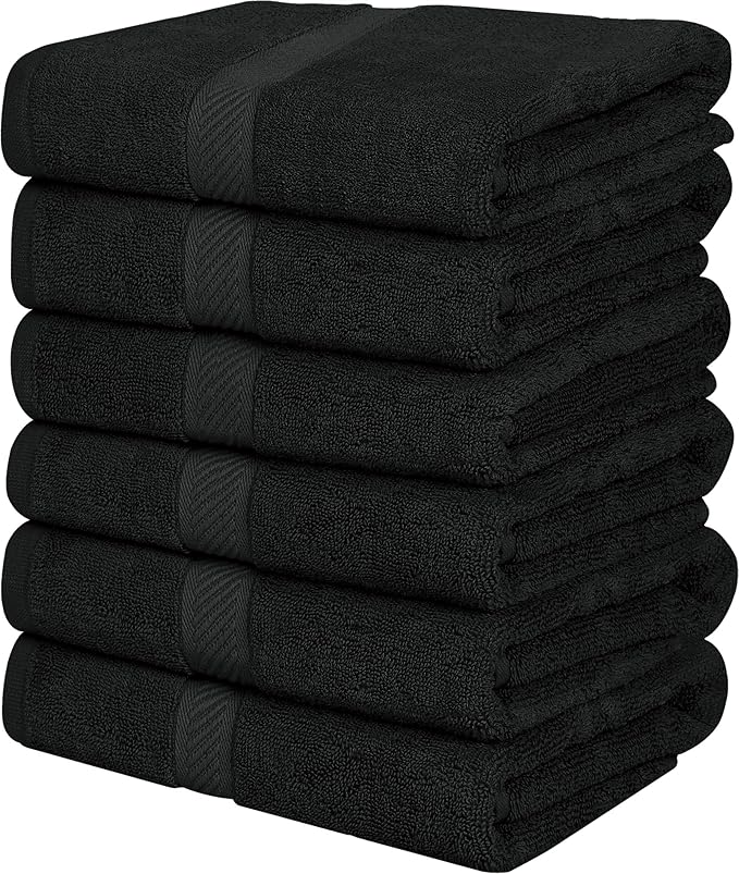 Utopia Towels 6 Pack Bath Towel Set (24 x 48 Inches), 500 GSM 100% Ring Spun Cotton Medium Lightweight and Highly Absorbent Quick Drying, Premium Towels for Hotel, Spa and Bathroom