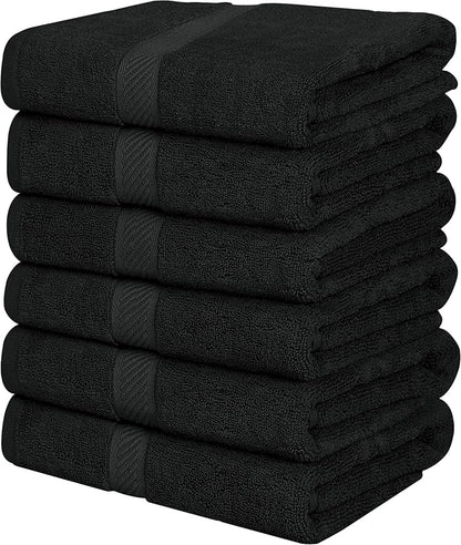 Utopia Towels 6 Pack Bath Towel Set (24 x 48 Inches), 500 GSM 100% Ring Spun Cotton Medium Lightweight and Highly Absorbent Quick Drying, Premium Towels for Hotel, Spa and Bathroom