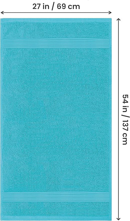 Utopia Towels 4 Pack Bath Towels Set, 27 by 54 Inches, 100% Ring Spun Cotton, Quick Dry, Highly Absorbent, Soft Feel Towels, Perfect for Daily Use, Turquoise