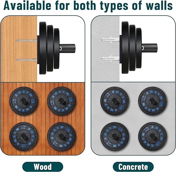 Weight Plate Holder, Wall Mounted Weight Rack Storage for Weight Plates, Home Gym Organizer