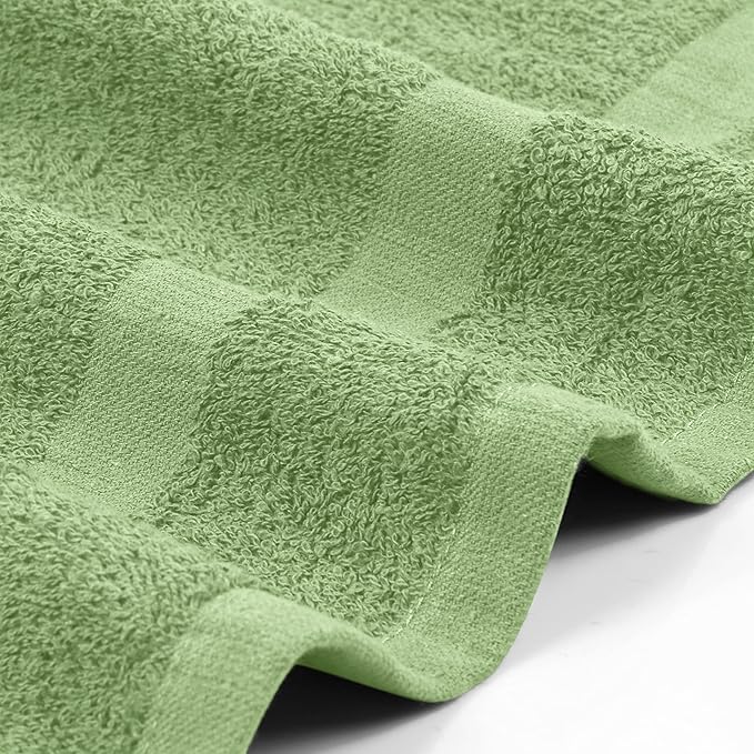Utopia Towels, Salon Towel, Pack of 12, Not Bleach Proof, 16 by 27 Inches, Highly Absorbent Cotton Towels for Hand, Gym, Beauty, Spa, and Home Hair Care, Sage Green