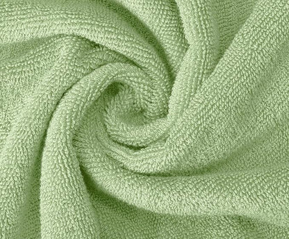 Oakias Premium Towel Set 600 GSM 8 Piece Green - 100% Ring Spun Cotton Highly Absorbent Towels Set - Super Soft Bathroom Towel Set - Hotel Quality Double Stitched Hem - Ideal for Hotels, Spa, Gyms