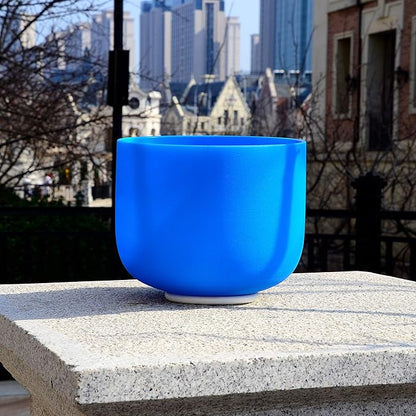 ALIOTH 7" Blue G Note Crystal Singing Bowl Throat Chakra Sound Therapy with Suede Mallet