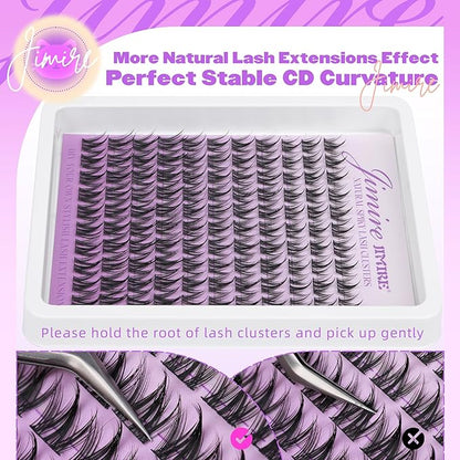 Manga Lash Clusters Natural Eyelash Clusters C Curly 10-14MM Fairy Cluster Eyelash Extensions with Spikes 110Pcs Wispy Individual Lashes Clusters DIY Natural Eyelashes Clusters at Home