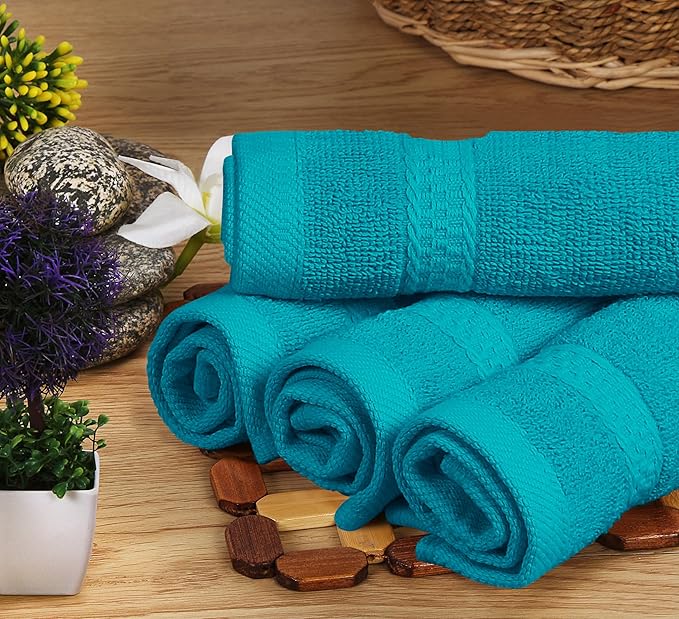 Utopia Towels 8 Piece Premium Towel Set, 2 Bath, 2 Hand, and 4 Wash Cloths, 600 GSM 100% Ring Spun Cotton, Highly Absorbent Towels for Bathroom, Gym, Hotel, and Spa, Teal