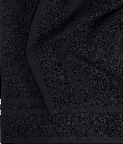 Utopia Towels Cotton Bleach Proof Salon Towel 16 by 27 inches, Bleach Safe Gym 100% Cotton Hand Towel, 24 Pack, Black