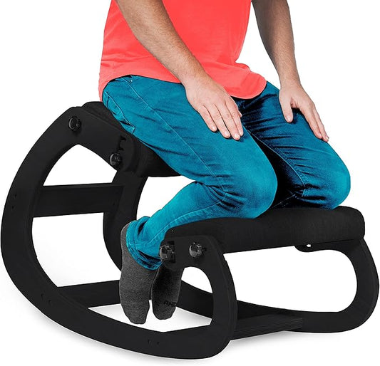 Ergonomic Kneeling Chair with Adjustable Seats - Knee Chair for Posture Correction & Kneel Rocking Stool for Desk - Back Pain Relief and Support for Home and Office - 5 Years Brand Warranty