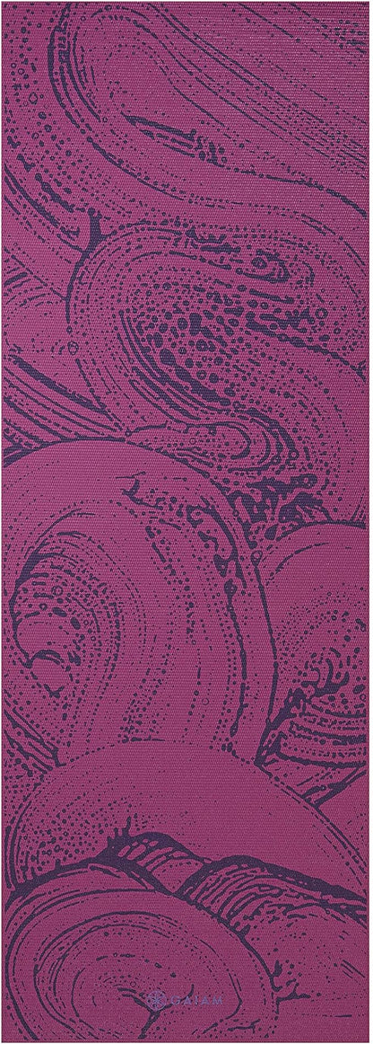 Gaiam Yoga Mat - Premium 6mm Print Reversible Extra Thick Non Slip Exercise & Fitness Mat for All Types of Yoga, Pilates & Floor Workouts (68" x 24" x 6mm Thick)