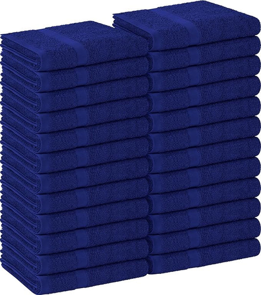 Utopia Towels, Salon Towel, Pack of 24, Not Bleach Proof, 16 by 27 Inches, Highly Absorbent Cotton Towels for Hand, Gym, Beauty, Spa, and Home Hair Care, Royal Blue