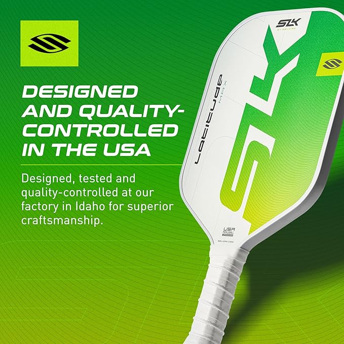 SLK Latitude 2.0 Pickleball Paddle | G4 Graphite Pickleball Paddle Face | Rev-Core+ Technology with SpinFlex Surface | Redesigned for Performance and Control