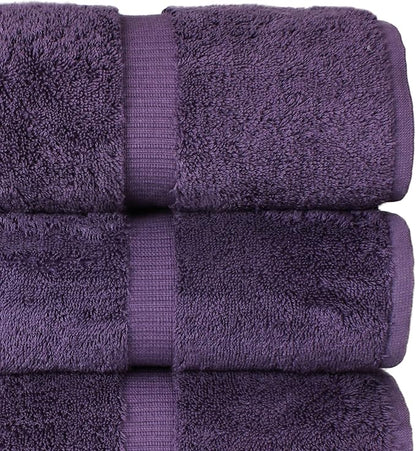 Chakir Turkish Linens 100% Cotton Premium Turkish Towels for Bathroom | 27'' x 54'' (4-Piece Bath Towels - Plum)