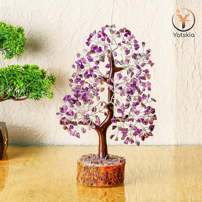 YATSKIA Amethyst Tree -Amethyst Tree of Life, Chakra Tree, Chakra Tree of Life, Healing Crystals, Money Tree, Spiritual Decor for Home, Gemstones and Crystals