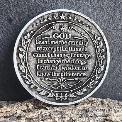 Serenity Peace Within The Storm Sobriety Chip AA Medallion with Serenity Prayer Perfect for AA Recovery and Motivation (Single Coin)