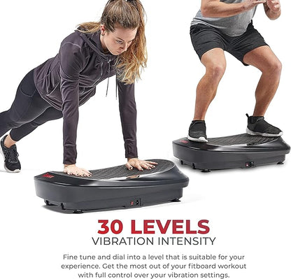 Sunny Health & Fitness Fitboard Vibration Platform Exercise Machine with Multiple Speed Settings and Vibration Modes for Multipurpose Workouts