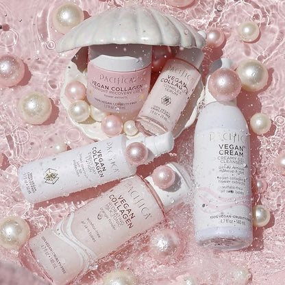 Pacifica Vegan Collagen Cream Gel Facial Cleanser - Daily Foaming Face Wash & Makeup Remover, Hydrating Anti-Aging Face Wash for Dry & Sensitive Skin, 4.7oz