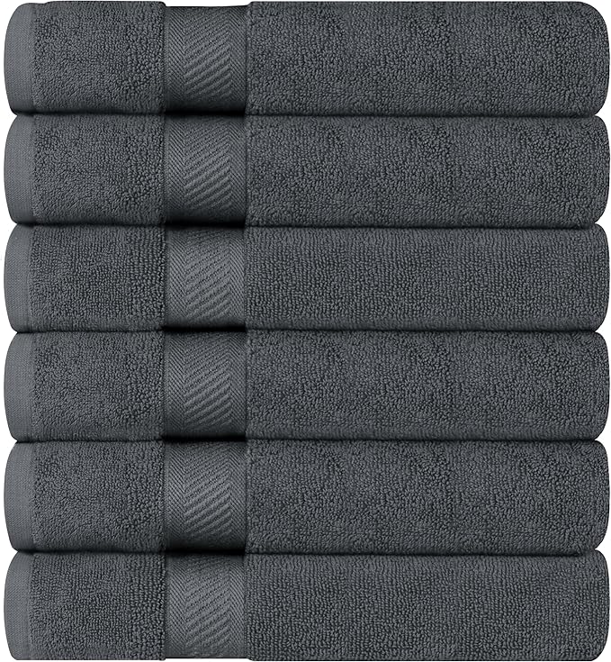Utopia Towels 6 Pack Medium Bath Towel Set, 24 by 48 Inches, 500 GSM 100% Ring Spun Cotton, Lightweight and Highly Absorbent Quick Drying Premium Towels for Hotel, Spa and Bathroom, Grey