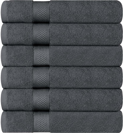 Utopia Towels 6 Pack Medium Bath Towel Set, 24 by 48 Inches, 500 GSM 100% Ring Spun Cotton, Lightweight and Highly Absorbent Quick Drying Premium Towels for Hotel, Spa and Bathroom, Grey