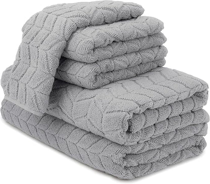 Ultra Soft & Stylish 700 GSM Luxury Bath Towels - 100% Zero-Twist, Long-Staple Cotton - Remarkably Absorbent & Quick Drying - 6 Piece Towel Set (Pewter Grey)