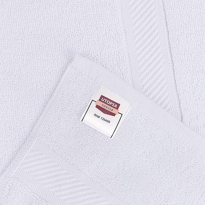 Utopia Towels 18 Pack Bath Towel Set (24 x 48 Inches), 500 GSM 100% Ring Spun Cotton Medium Lightweight and Highly Absorbent Quick Drying, Premium Towels for Hotel, Spa and Bathroom (White)