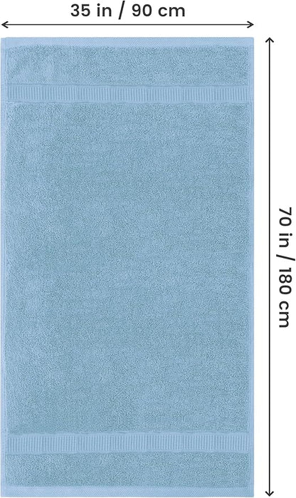 Utopia Towels Luxurious Jumbo Bath Sheet 2 Piece, 600 GSM, 35 by 70 Inches, 100% Ring Spun Cotton, Highly Absorbent and Quick Dry Extra Large Bath Towel, Super Soft Towel, Sky Blue
