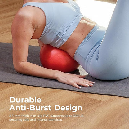 Sunny Health & Fitness Premium Anti-Burst Exercise Balls for Core Strength, Yoga, Pilates, Barre, Physical Therapy, Balance, Flexibility Non-Slip & Odorless