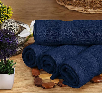 Utopia Towels 8 Piece Premium Towel Set, 2 Bath, 2 Hand, and 4 Wash Cloths, 600 GSM 100% Ring Spun Cotton, Highly Absorbent Towels for Bathroom, Gym, Hotel, and Spa, Navy Blue