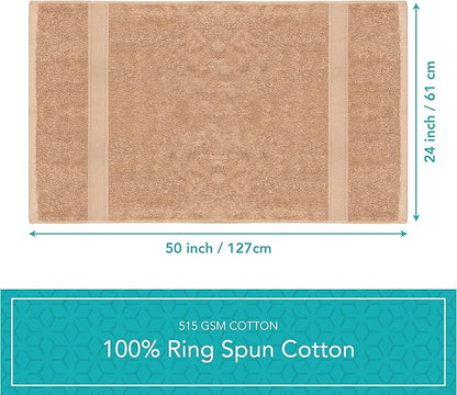 Pleasant Home Bath Towels Set of 6 (24” x 50”) 100% Cotton, 515 GSM | Lightweight, Soft & Absorbent Luxury Towels for Bathroom | for Gym, Pool & Spa | 6 Pack, Mocha