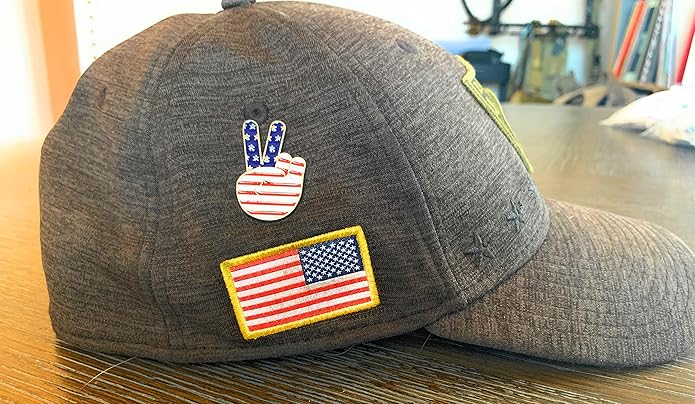 Bulk 20 Pack Patriotic Peace Sign Morale Pin - American Flag Peace Symbol - Perfect for 4th of July Parades, July Fourth Party, Veteran's Day or Political Rally