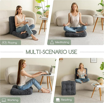 HIGOGOGO Washable Floor Pillow Cushion for Adults, Meditation Cushion Pillow, Large Square Floor Sitting, Removable Tufted Corduroy Cover, for Tatami Living Room or Yoga, 22x22 Inch, Machine Washable