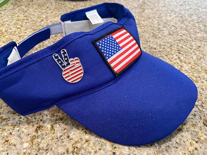 Bulk 20 Pack Patriotic Peace Sign Morale Pin - American Flag Peace Symbol - Perfect for 4th of July Parades, July Fourth Party, Veteran's Day or Political Rally