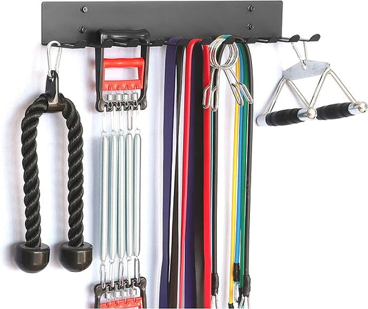Multi-Purpose Gym Equipment Storage Rack Resistance Bands Storage Hanger Barbell Rack Heavy Duty Gym Rack for Exercise Bands, Lifting Belts and Jump Ropes