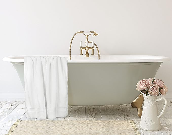 Utopia Towels Luxurious Jumbo Bath Sheet 2 Piece, 600 GSM, 35 by 70 Inches, 100% Ring Spun Cotton, Highly Absorbent and Quick Dry Extra Large Bath Towel, Super Soft Towel, White