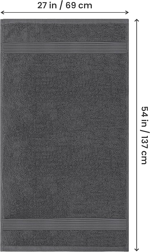 Utopia Towels 4 Pack Bath Towels Set, 27 by 54 Inches, 100% Ring Spun Cotton, Quick Dry, Highly Absorbent, Soft Feel Towels, Perfect for Daily Use, Grey