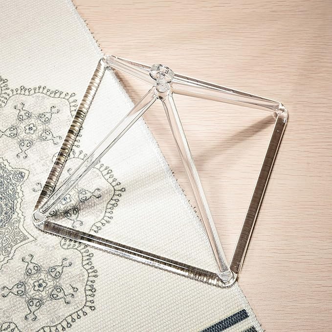 TOPFUND 8" Clear Crystal Singing Pyramid with Carrying Case and Quartz Suede Mallet, Sound Therapy Yoga Practice and Zen Meditation Tools