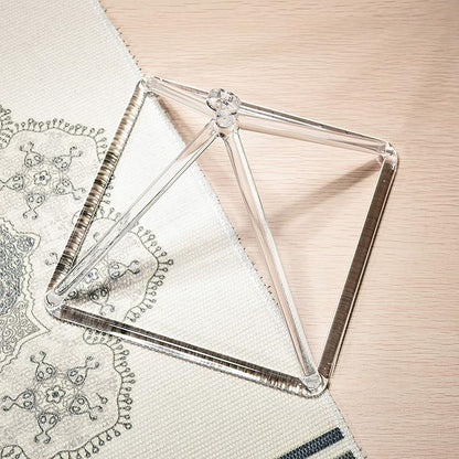 TOPFUND 8" Clear Crystal Singing Pyramid with Carrying Case and Quartz Suede Mallet, Sound Therapy Yoga Practice and Zen Meditation Tools