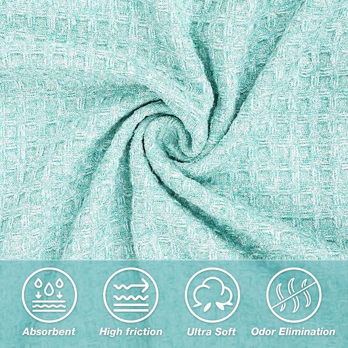2 Pack Hot Yoga Towel Yoga Mat Towels Non Slip for Hot Yoga Stickyfiber Microfiber Quick Dry Soft Absorbent with Corner Pockets Cover Bikram Pilates Exercise Fitness 24" X 72" Blue Green