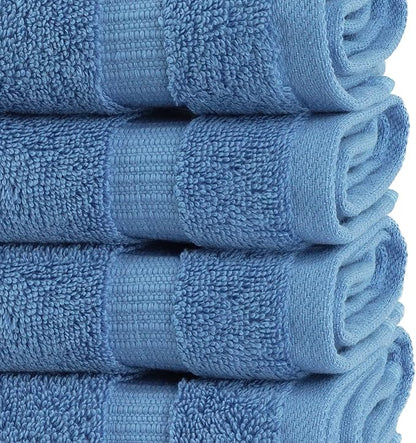 Chakir Turkish Linens | Hotel & Spa Quality 100% Cotton Premium Turkish Towels | Soft & Absorbent (12-Piece Washcloths, Wedgewood)