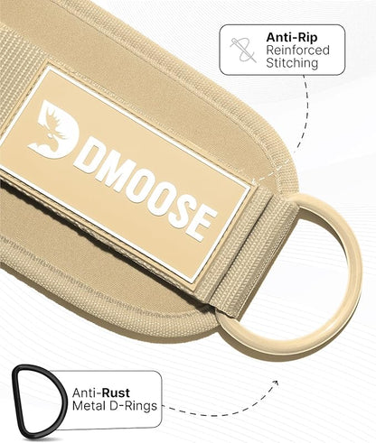 DMoose Fitness Ankle Straps for Cable Machines - One Size Fit with Premium Padding, Glute Kickback Ankle Strap for Women & Men, Cable Attachments for Gym, Booty Workouts, Leg Extension & Hip Abductors