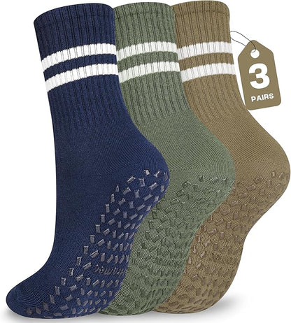 Pilates Socks with Grips for Yoga, Barefoot, Ballet, Barre, Hospital Non Slip Anti Skid Socks for Women and Men